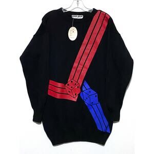 Vintage Pom Pom Frank Owen Dice Red Blue Black Sweater Mens M Deadstock Tag